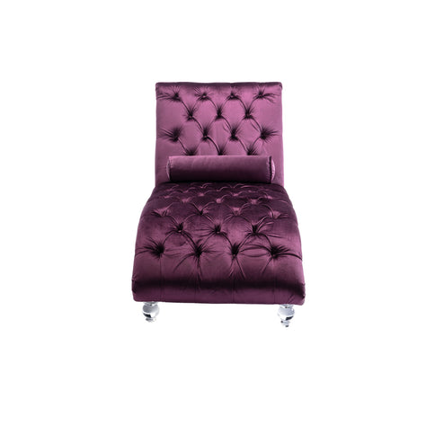 Chaise Lounge Indoor, Button Tufted Upholstered Chaise Lounge Chair With Pillow
