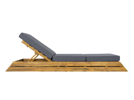 Chaise Lounge Set With Cream 3 Fold Cushion, 3 Position Adjustable Backrest