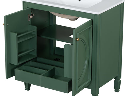 Bathroom Vanity With Sink With 2 Doors And Adjustable Shelf