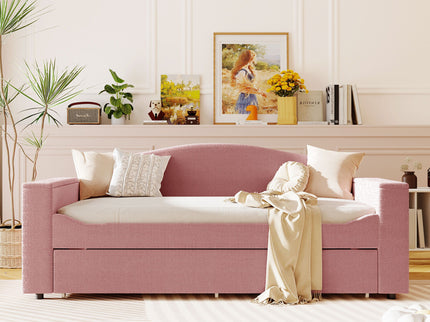 Upholstered Daybed With Storage Armrests, Trundle And Latest Integrated tooth Audio System