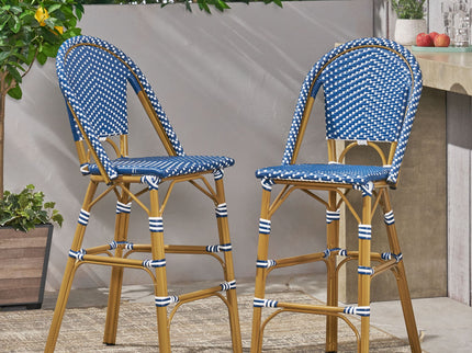 Outdoor Pe Rattan French Barstool Set