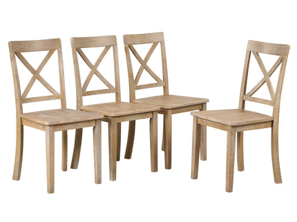 Modern Dining Table Set For 4, Round Table And 4 Kitchen Room Chairs, 5 Piece Kitchen Table Set For Dining Room, Dinette, Breakfast Nook
