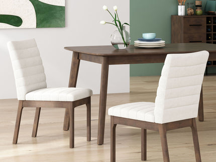 Upholstered Dining Chairs With Rubber Legs (Set of 2)