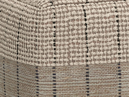 Elmer - Square Woven Pouf - Natural / Gray