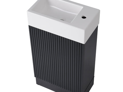 Modern Bathroom Vanity With Sink And 2 Tier Shelf