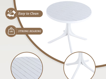 4 Piece Set Of Single Chairs, Traditional Elements With Round Table