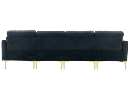 Modern L - Shape Convertible Sectional Sofa With Movable Ottoman