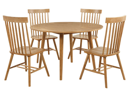 Finley - 5 Piece Dining Set With Round Table And Spindle Back Chairs