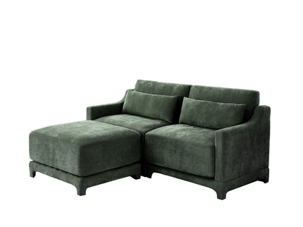 Stylish Sofa With Ottoman And Lumbar Pillows, Ergonomic Design