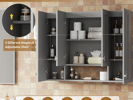 Wall Mounted Bathroom Cabinet With 5 Adjustable Shelves
