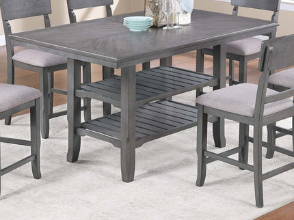 Dining Table 2 Shelves, Counter Height For Dining Room - Gray