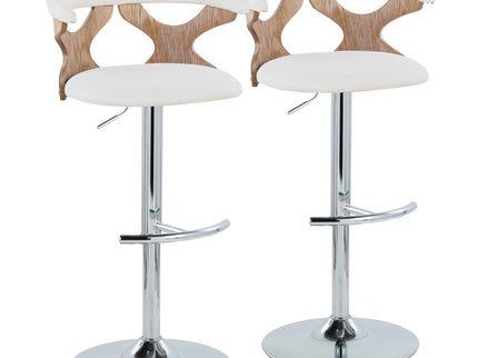 Gardenia - Contemporary Adjustable Barstool With Swivel / Rounded T Footrest (Set of 2)