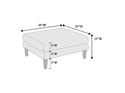 Modular L-Sectional Set With Ottomans - Pink