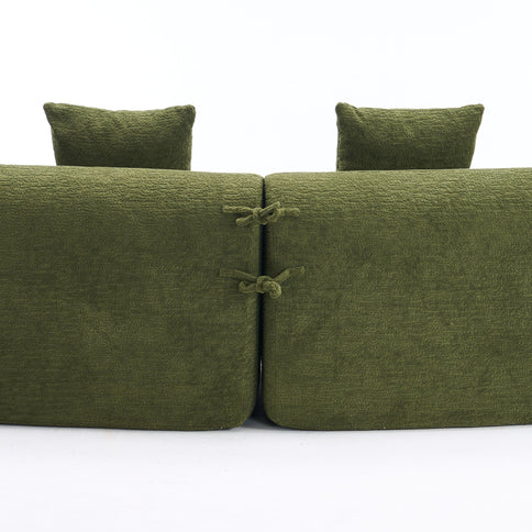 4 Seater Sofa With Fabric, 30D, 60 Hardness Full Sponge, 4 Pillow For Living Room, Home Furniture Sleeper Sectional Sofa For Apartment