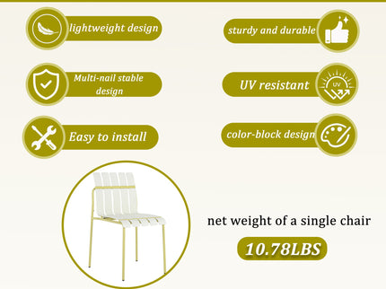 4 Piece Set Of Modern Color Block Designed Single Chairs With Round Table