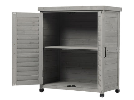 Potting Bench With Storage Cabinet And Metal Table Top For Outdoor