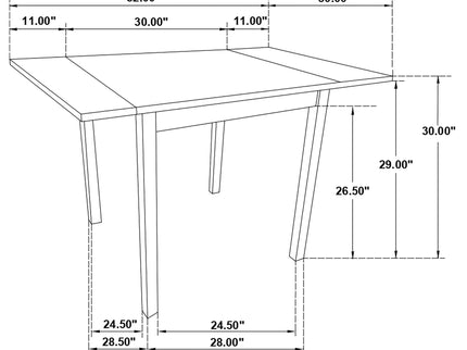 Dining Table With Drop Extension Leaf Table With Foldable Ends For Compact Spaces - Brown
