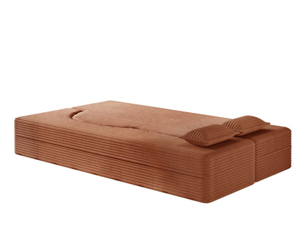 Modern Floor Sofa With 2 Pillows, Convertible Twin Size Folding Mattress For Living Room