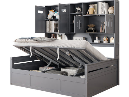 Daybed With All-In-One Cabinet And Shelf