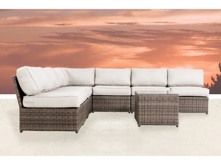 Comfortable Modern Patio Rattan Sectional Set With Cushions