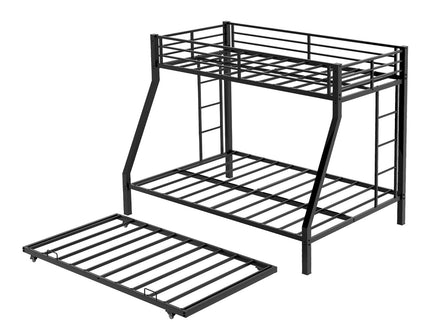 Bunk Bed For Kids, Convertible Frame With Ladders & Guardrail