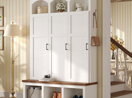 Classic Arched Design Hall Tree With 3 Hidden Storage