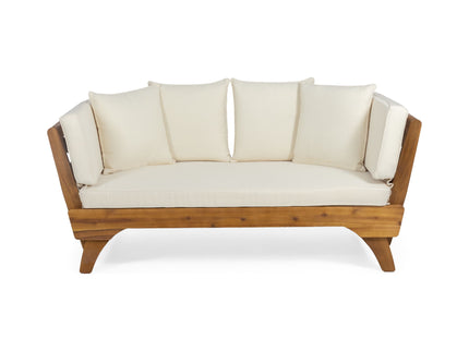 Outdoor Acacia Wood Expandable Daybed With Cushions