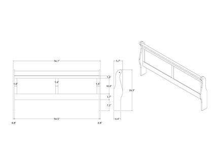Charlston - Modern Sleigh Design Bed With LED