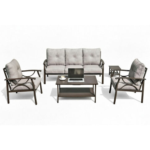 Patio Furniture Set With Coffee Table And Cushions For Backyard