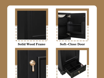 Bathroom Vanity With Sink, Soft Close Door, Adjustable U-Shaped Shelf
