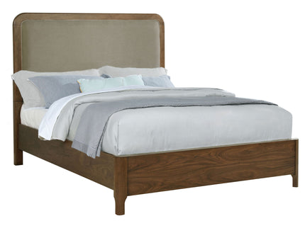 Verona - Queen Upholstered Panel Bed - Walnut