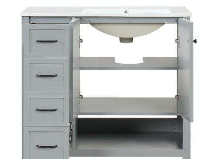 Modern Bathroom Vanity With Sink Top, 2 Doors And 2 Drawers