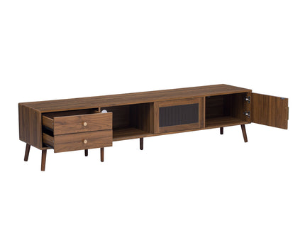 76" TV Stand, Entertainment Center With Storage Cabinets, TV Media Console Table For Living Room - Natural