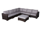 Dark Brown / 2 Pc. Stationary Sectional, Ottoman