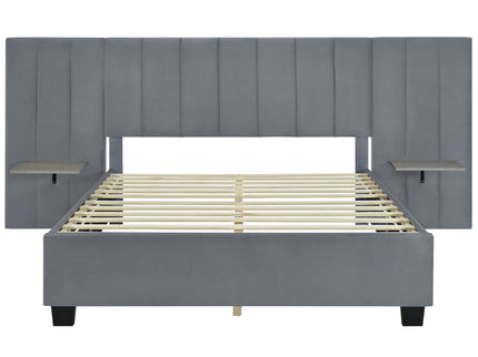Upholstered Platform Bed With Big Headboard