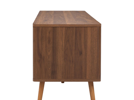 TV Stand With 2 Drawers, Media Console Table For TVs Up To 80'' For Living Room - Walnut