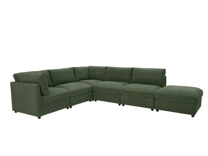 Reversible Modular Sectional & Custom Configuration And Premium Upholstery - Dark Green