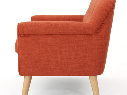 Classic Loveseat With Rolled Armrests And Button Tufting