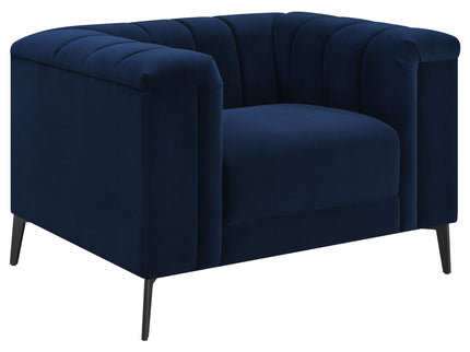 Darci - Accent Armchair With Seating And Tapered Legs - Blue