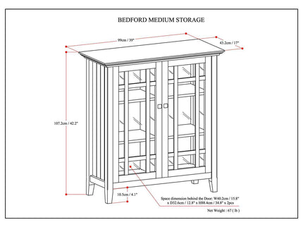 Bedford - Medium Storage Cabinet - Dark Brown