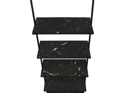 Bookshelf, Bookcase, Etagere, Ladder, 5 Tier, For Office, Marble Look Contemporary & Modern