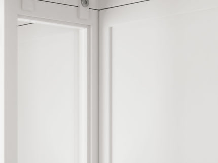 Arched Glass Double Door Wardrobe With Shatterproof Mirror, Open Shelf & Towel Rack