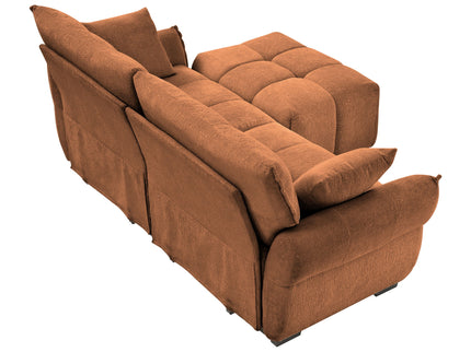 Sofa Set With Ottoman And Pillows, Textured, High Resilience Cushions