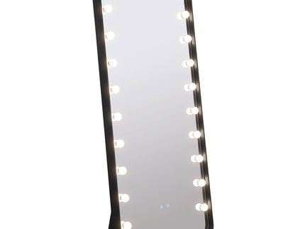 Villancourt - LED Standing Mirror With Speakers - Black