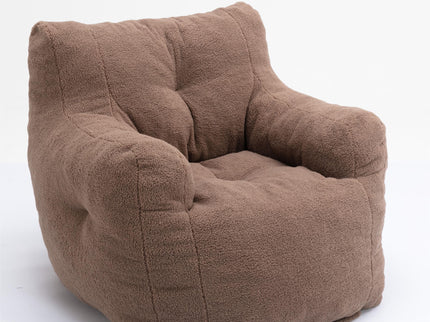 Soft Teddy Fabric Tufted Foam Bean Bag Chair With Teddy Fabric
