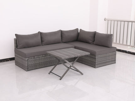Patio Sofa With Cushions - Gray