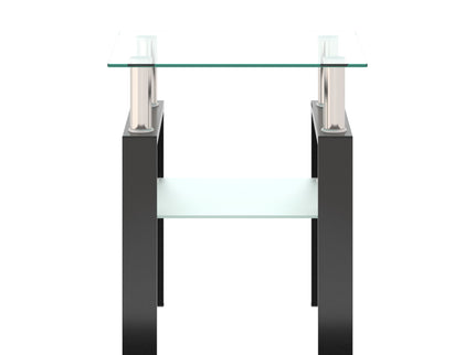 Modern Tempered Glass Tea Table, End Square Table For Living Room