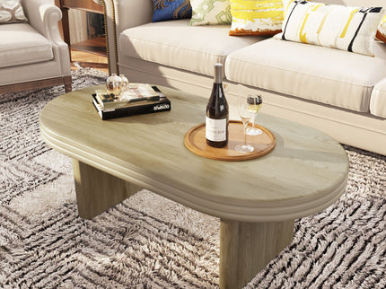 Oval Fluted Coffee Table - Natural