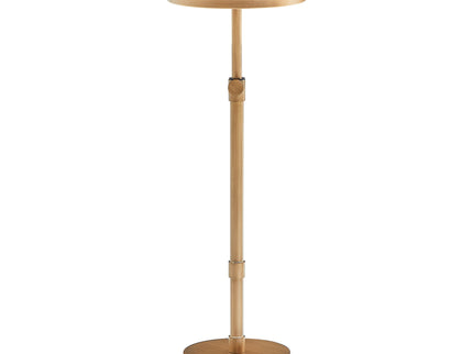 Morven - Adjustable Height Accent Table With Round Top - Antique Brass