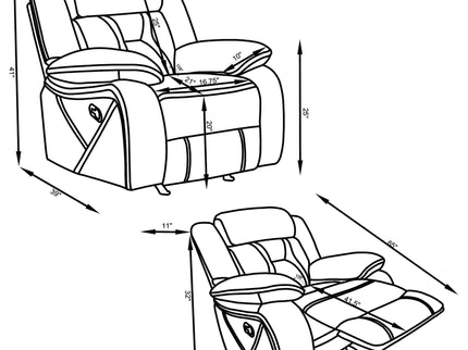 Endra - Upholstered Glider Recliner Chair With Smooth Gliding Motion - Gray